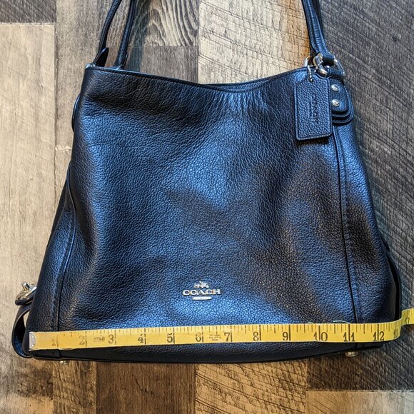 Coach Edie 31 Shoulder Bag Black Leather - Picture 9 of 11